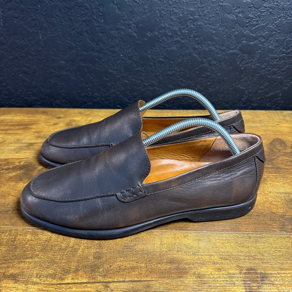 ECCO Citytray Lite Brown Leather Loafers Mens EU 41 US 7-7.5 Slip On Shoes